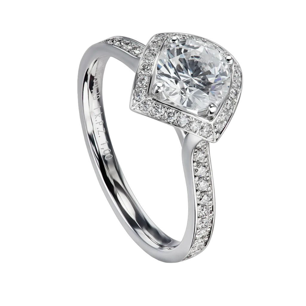 Furrer Jacot Women's Ring Cupola 750 White Gold | 46 Brilliant-Cut Diamonds