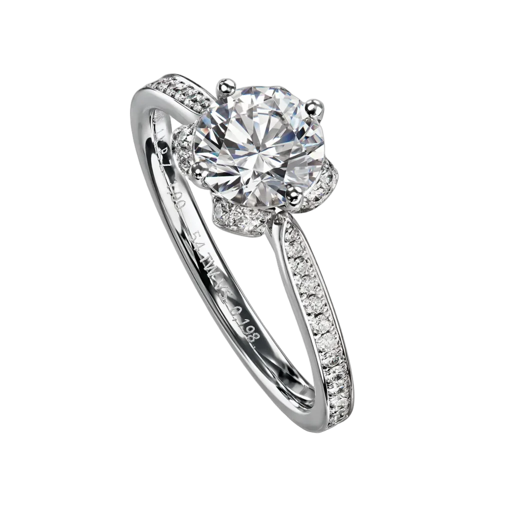 Furrer Jacot Women's Ring Seraflora 750 White Gold | 54 Brilliant-Cut Diamonds