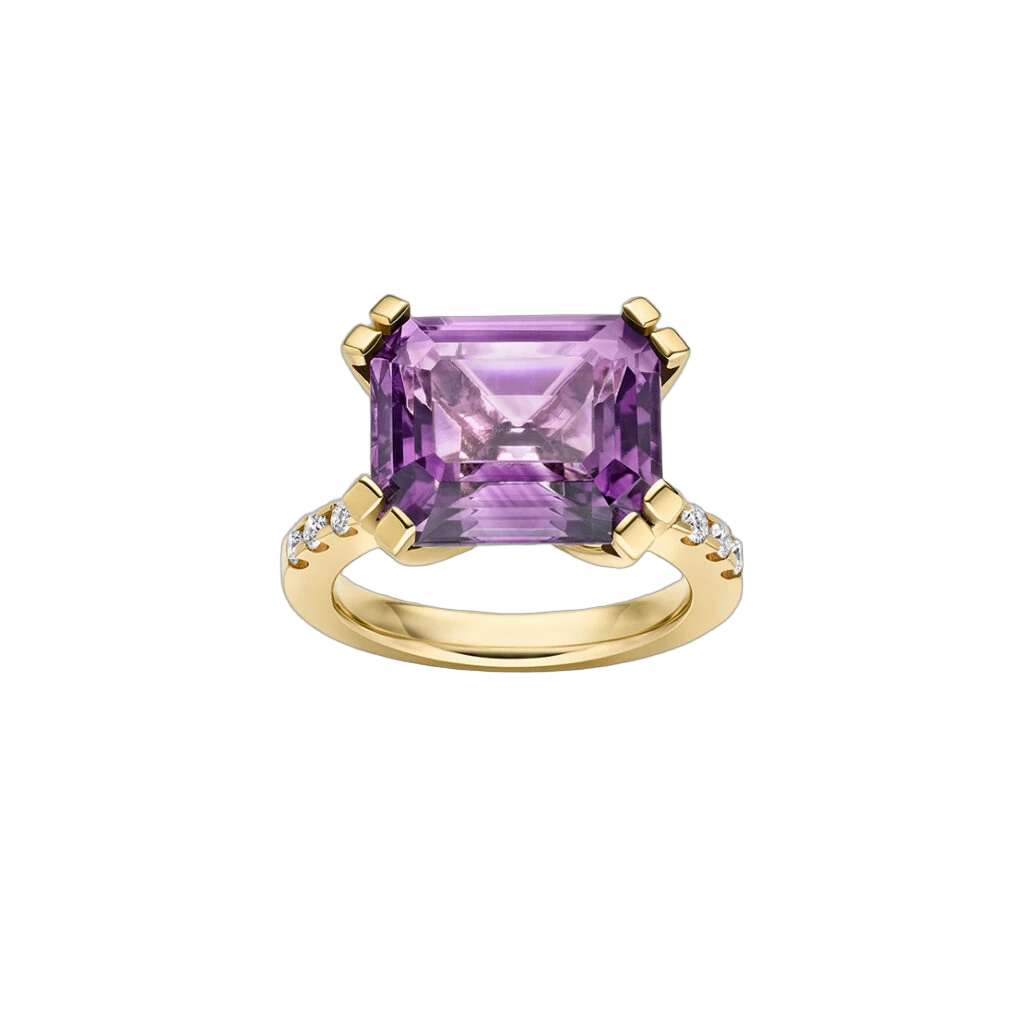 Takara Ring Purple Amethyst with Diamonds