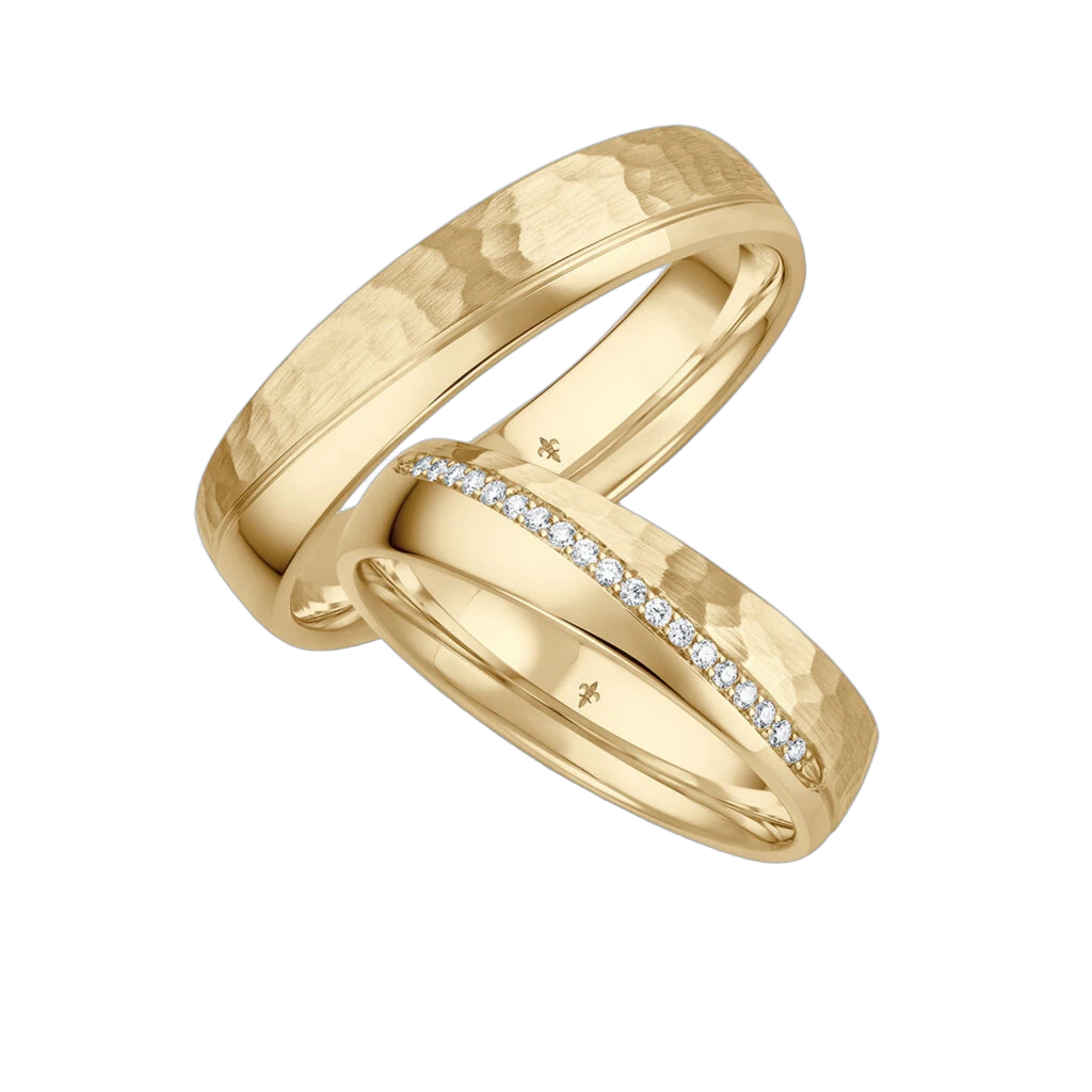 Giloy Wedding Ring Set Lola | 750 Yellow Gold | 19 Brilliant-Cut Diamonds