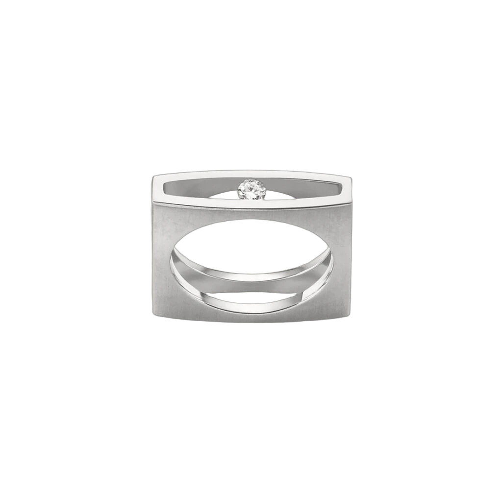 Tauris Ring with Floating Diamond 3mm